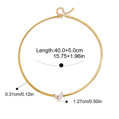 Vintage CZ Pendant Necklace Collection — Vintage Tube Chain Necklac · Gold