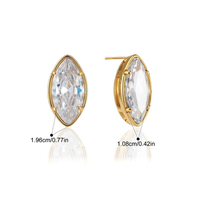Vintage CZ Stud & Ear Cuff Set — Vintage Marquise CZ Stud · Gold