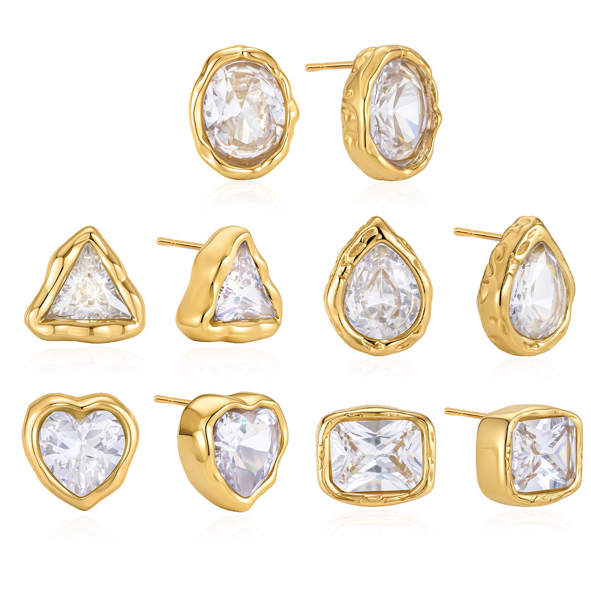 Chunky Bezel Stud Earrings