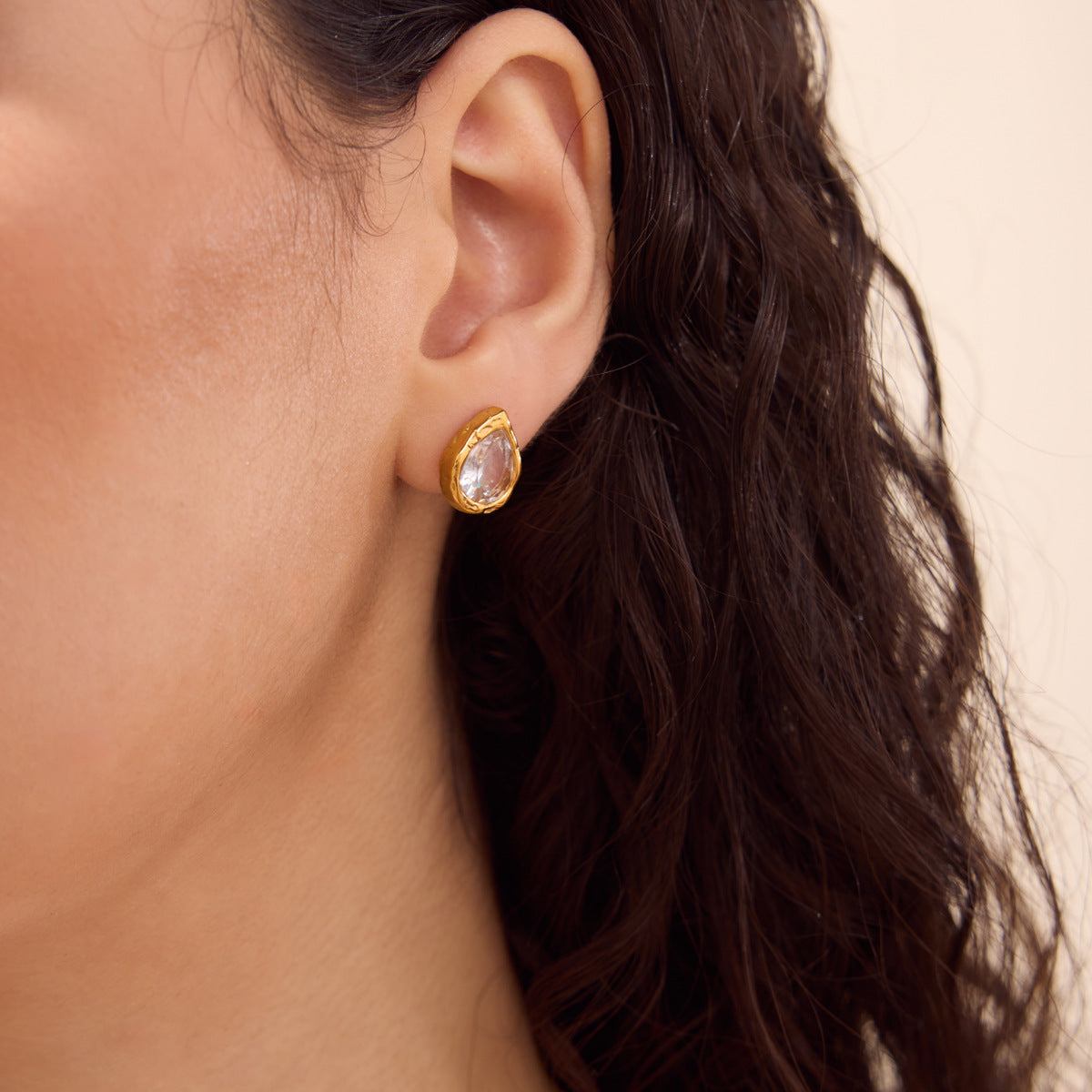 Chunky Bezel Stud Earrings — view 6