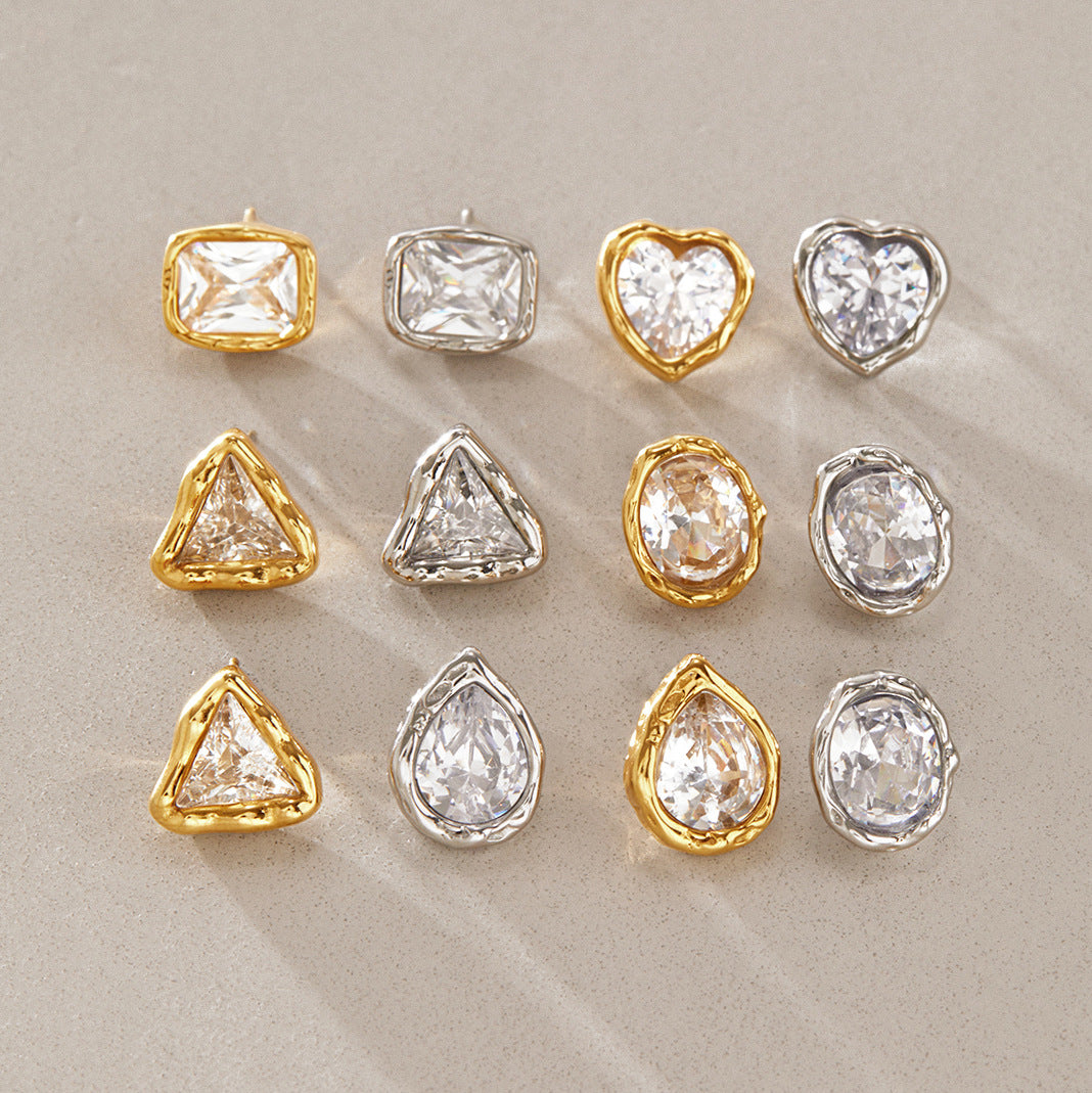Chunky Bezel Stud Earrings — view 7