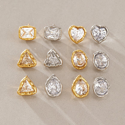 Chunky Bezel Stud Earrings — view 7