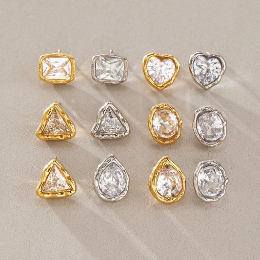 Chunky Bezel Stud Earrings — view 7