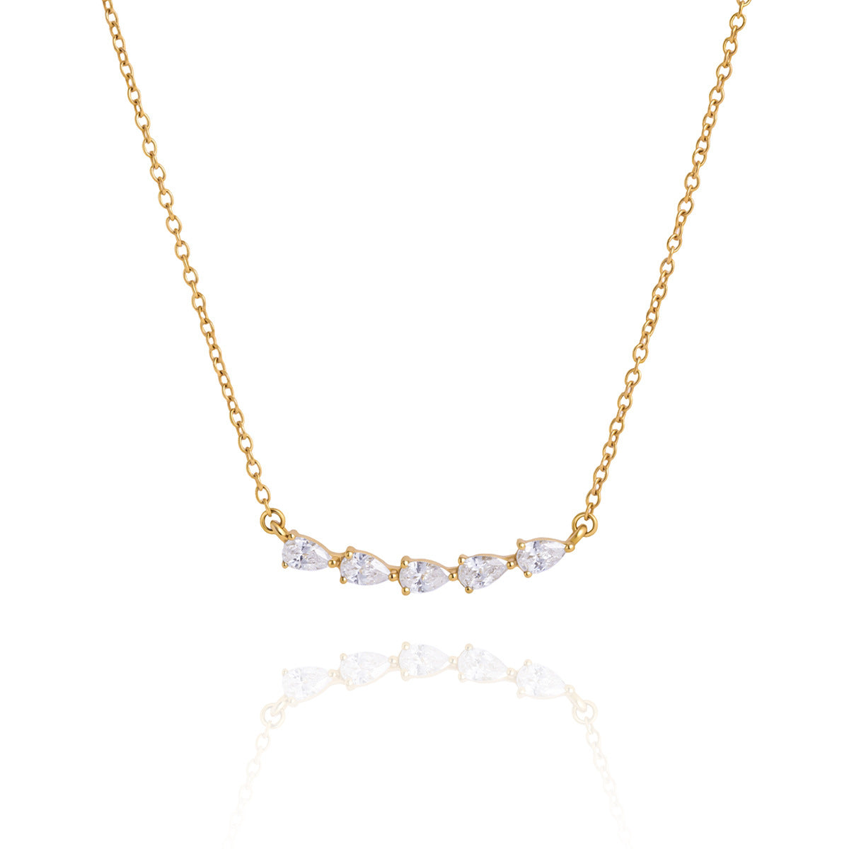Smile CZ Chain Necklace