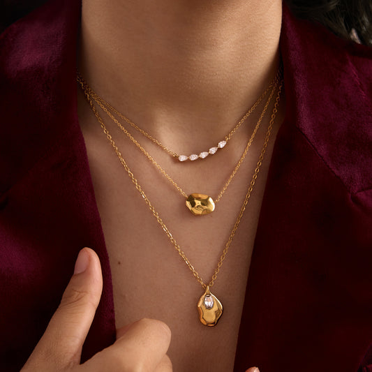 Smile CZ Chain Necklace — view 2