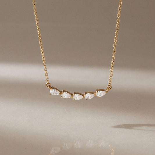 Smile CZ Chain Necklace — view 5