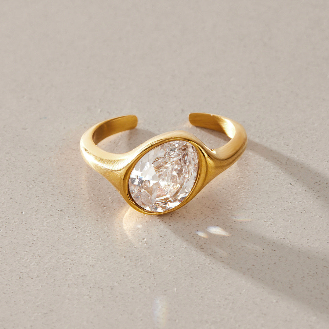 Domed Band and Oval Cuff Rings — view 4