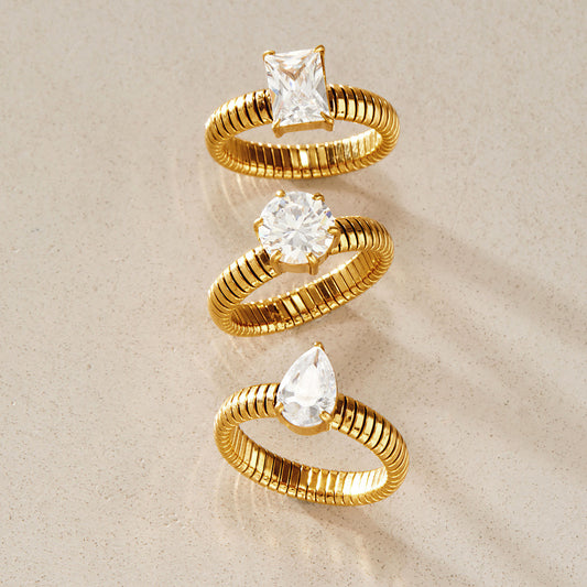 Chunky Y2K Solitaire Ring — view 5