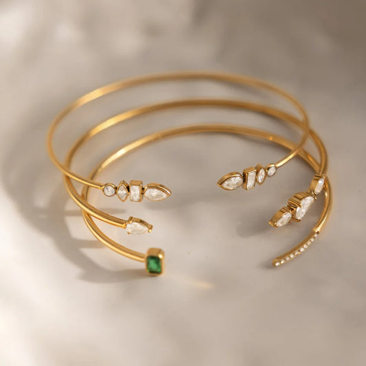 Gold-Tone Multi-CZ Cuff Bracelet — view 5