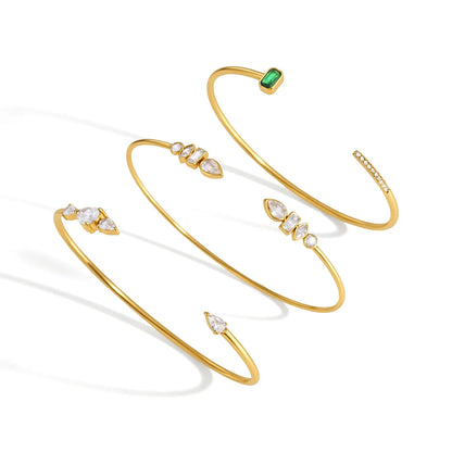 Gold-Tone Multi-CZ Cuff Bracelet
