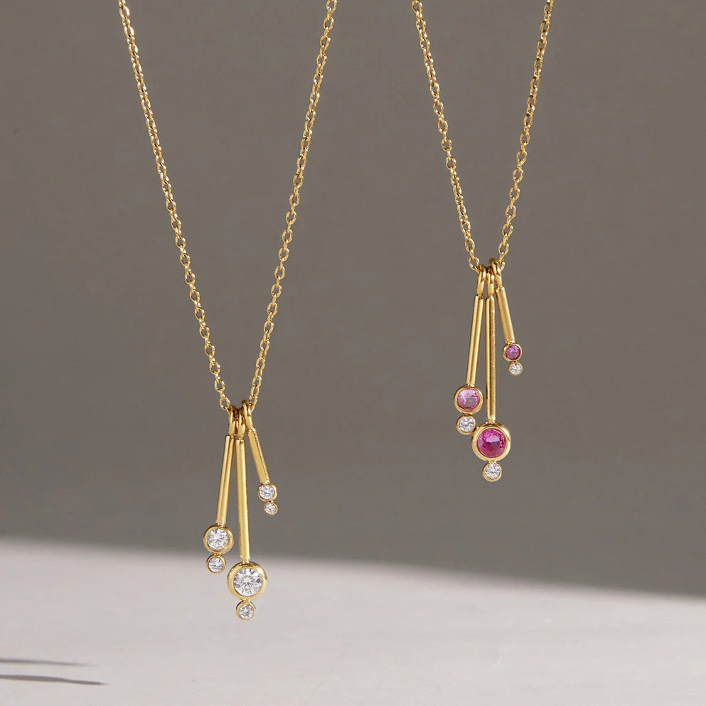 Gold Tassel Drop Pendant Necklace — view 5