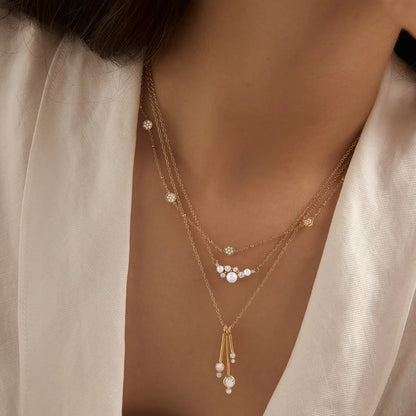 Gold Tassel Drop Pendant Necklace — view 3