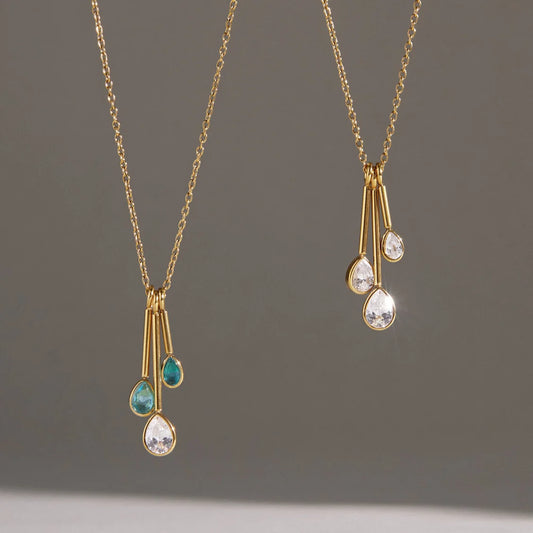 Teardrop CZ Pendant Necklace — view 5