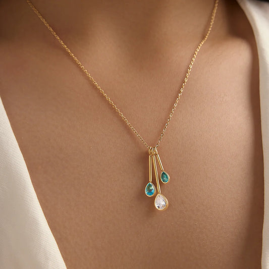 Teardrop CZ Pendant Necklace — view 2
