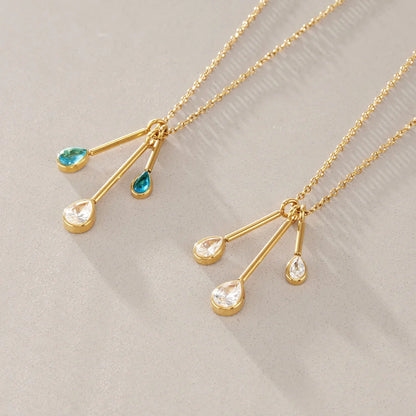 Teardrop CZ Pendant Necklace — view 4