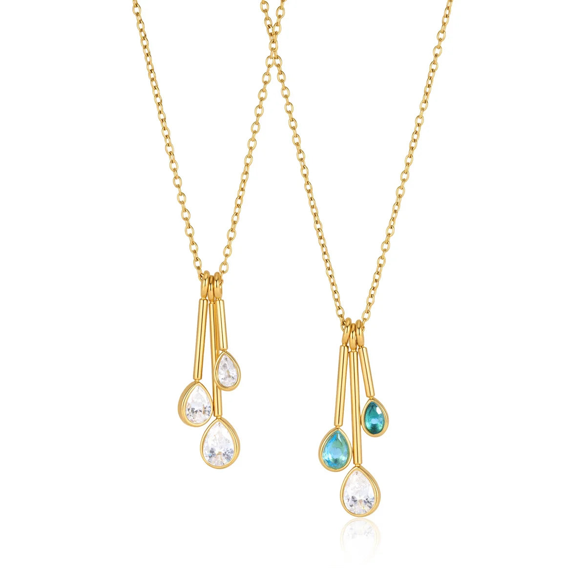Teardrop CZ Pendant Necklace