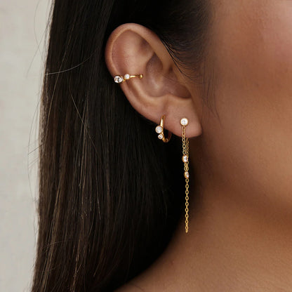 Bezel Station Drop Earrings — view 2