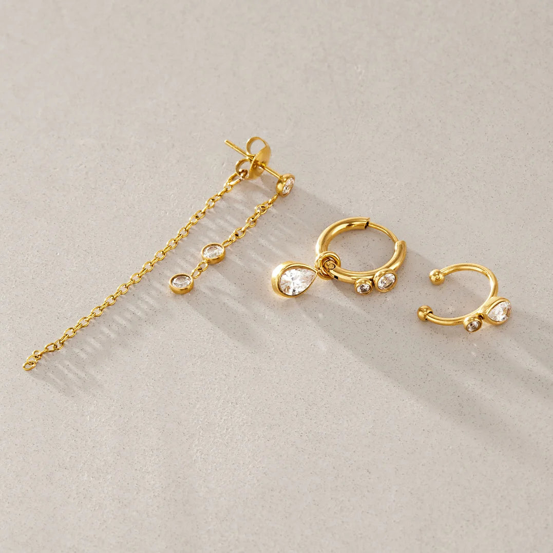 Bezel Station Drop Earrings — view 4