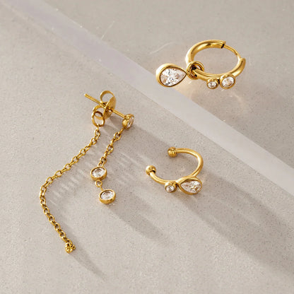 Bezel Station Drop Earrings — view 5