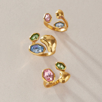 Chunky Hex Zirconia Ring — view 4