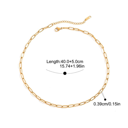 Smile CZ Chain Necklace — Paperclip Chain · Gold