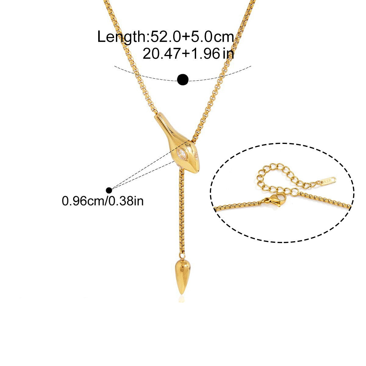 Serpenti Pendant Necklace — Smooth Teardrop Crystal · Gold