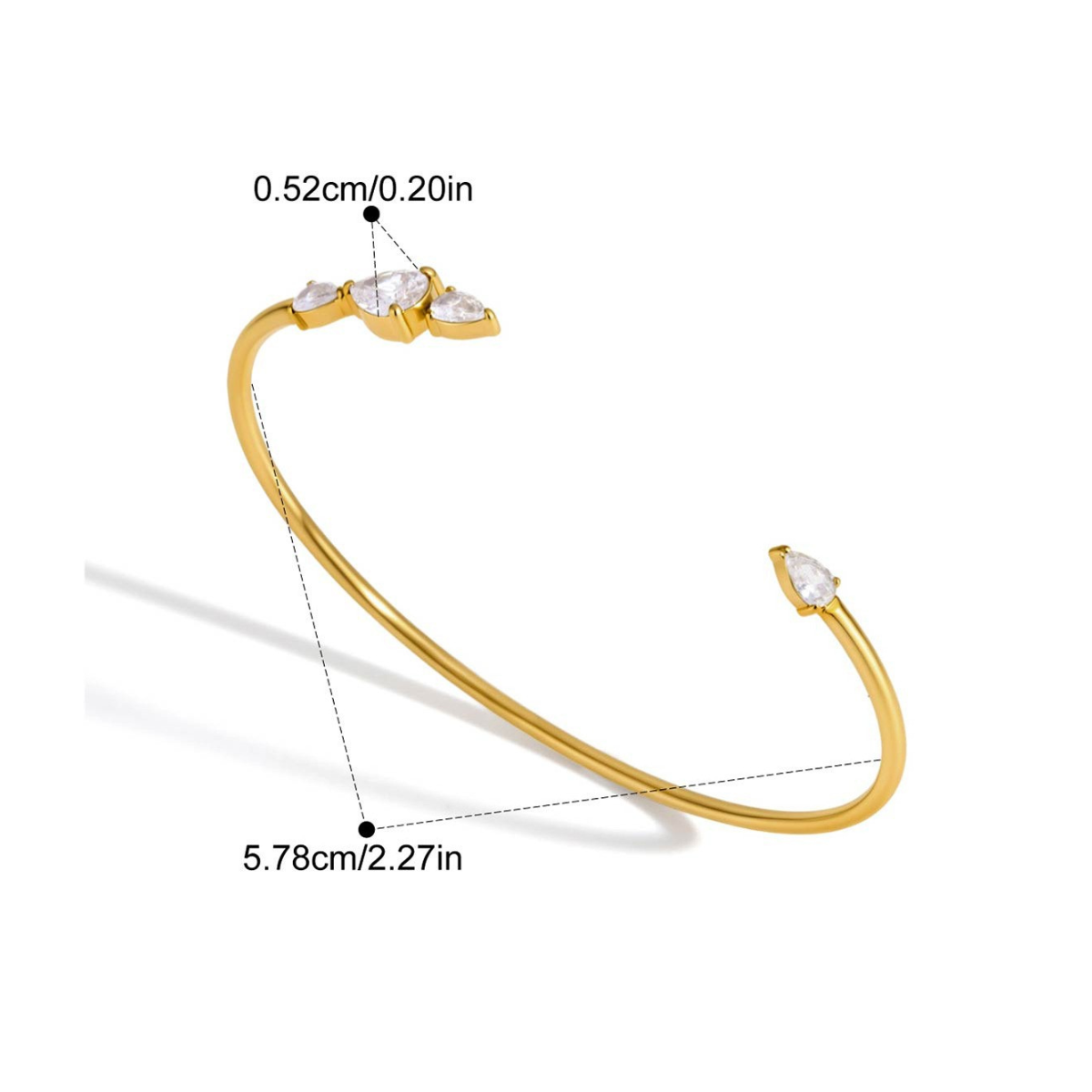 Gold-Tone Multi-CZ Cuff Bracelet — C Cluster Cuff · Gold