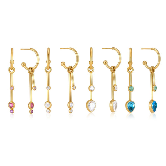 Pearl Drop Hoop Earrings