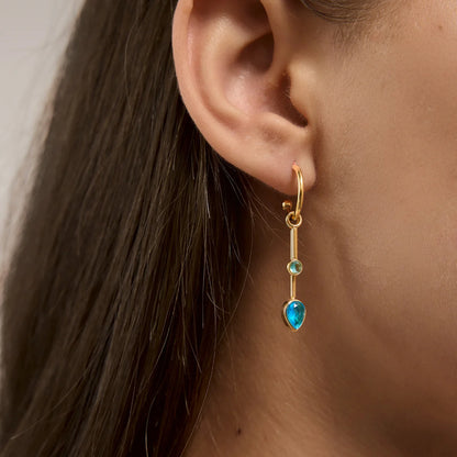 Pearl Drop Hoop Earrings — view 4