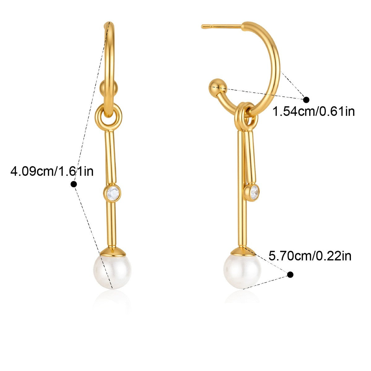 Pearl Drop Hoop Earrings — Pearl Drop Hoop · Gold