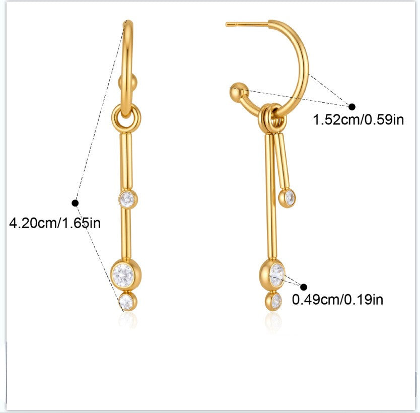 Pearl Drop Hoop Earrings — Round Duo Drop · Gold