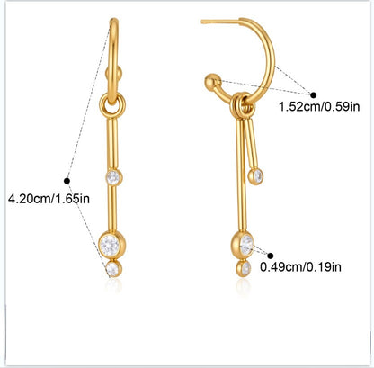 Pearl Drop Hoop Earrings — Round Duo Drop · Gold