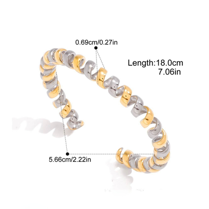 Cuff Bracelet — Interlocking Twist Cuff · Two-Tone