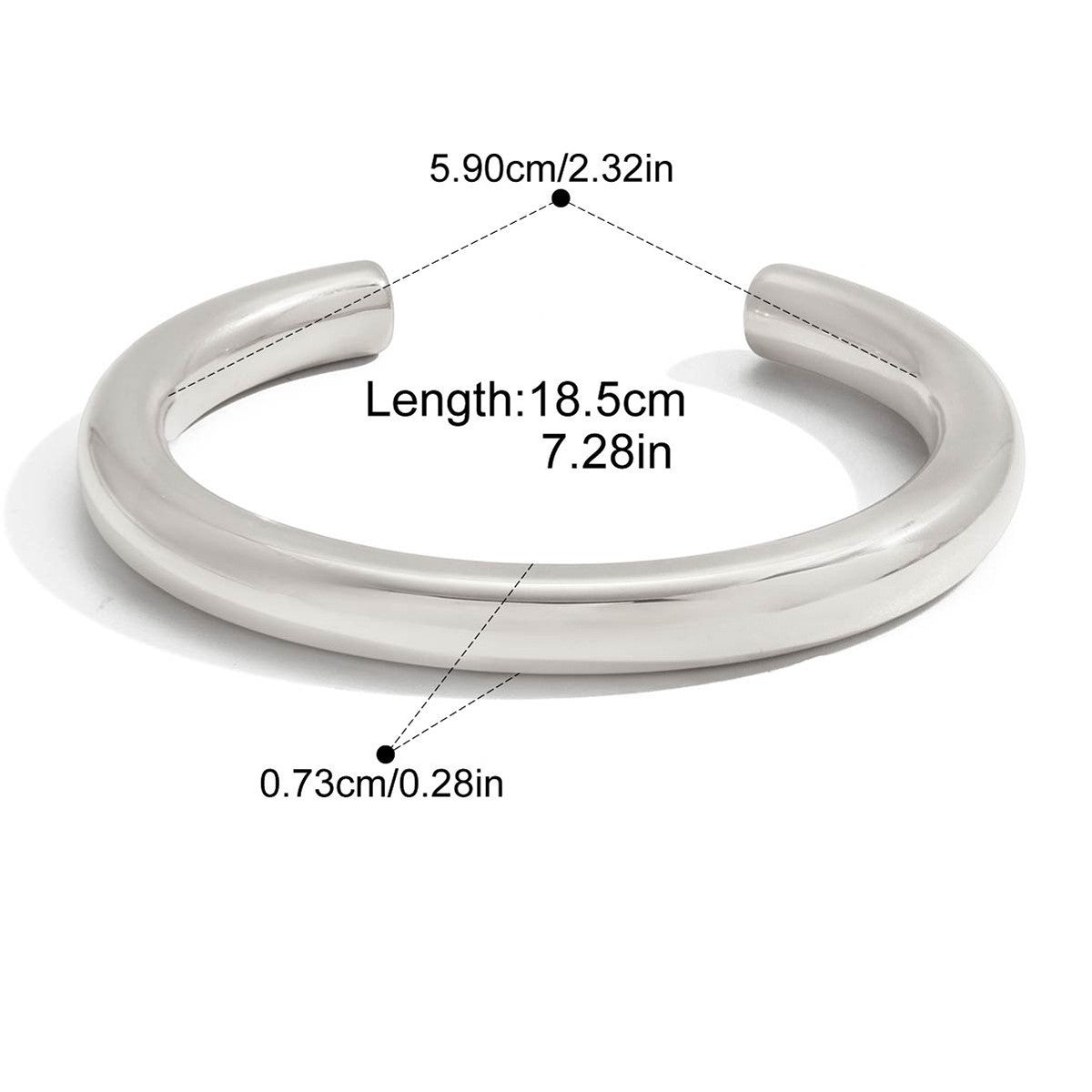 Cuff Bracelet — Smooth Tube Cuff · Silver