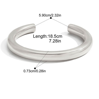 Cuff Bracelet — Smooth Tube Cuff · Silver