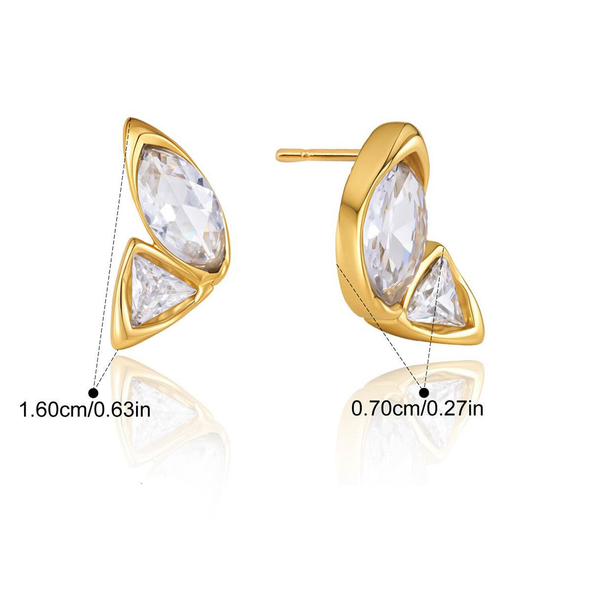 Triangle Duo Earrings — Marquise Triangle Duo · Gold