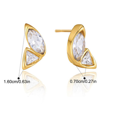 Triangle Duo Earrings — Marquise Triangle Duo · Gold