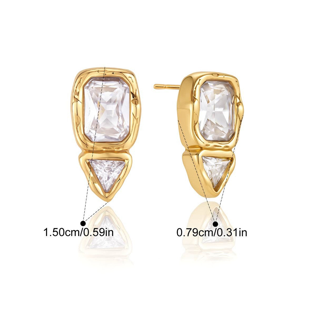 Triangle Duo Earrings — Radiant Triangle Duo · Gold