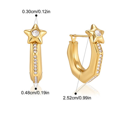 Celestial Star Earrings — Star Charm Hoop · Gold