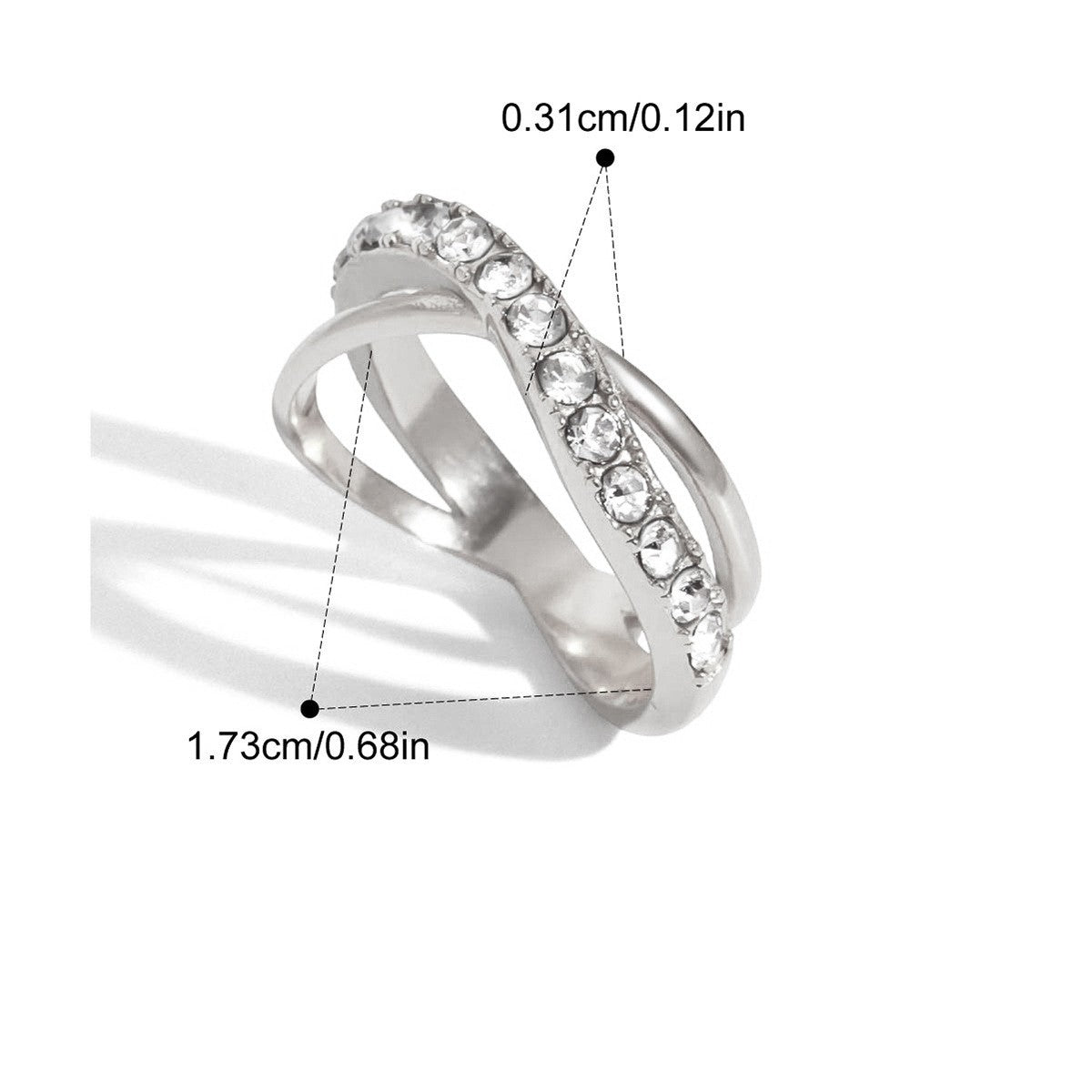 Chunky Rings — Twisted Crystal Crossover · Silver