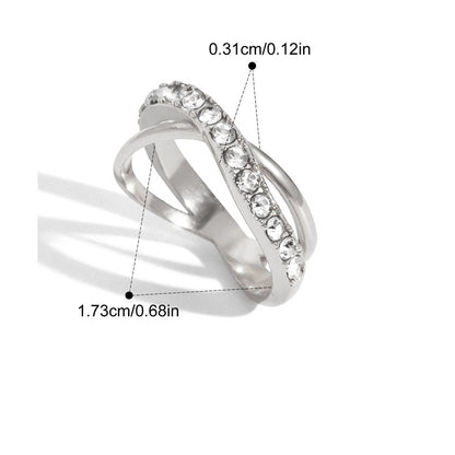 Chunky Rings — Twisted Crystal Crossover · Silver