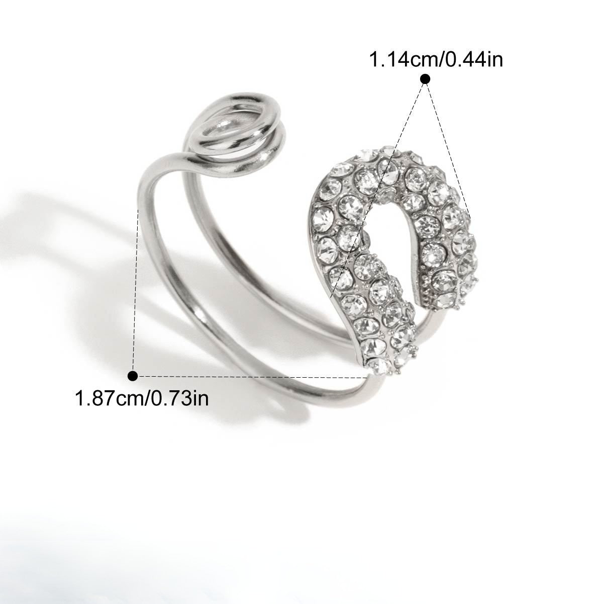Chunky Rings — Adjustable Crystal Knot · Silver