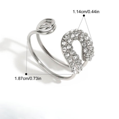 Chunky Rings — Adjustable Crystal Knot · Silver