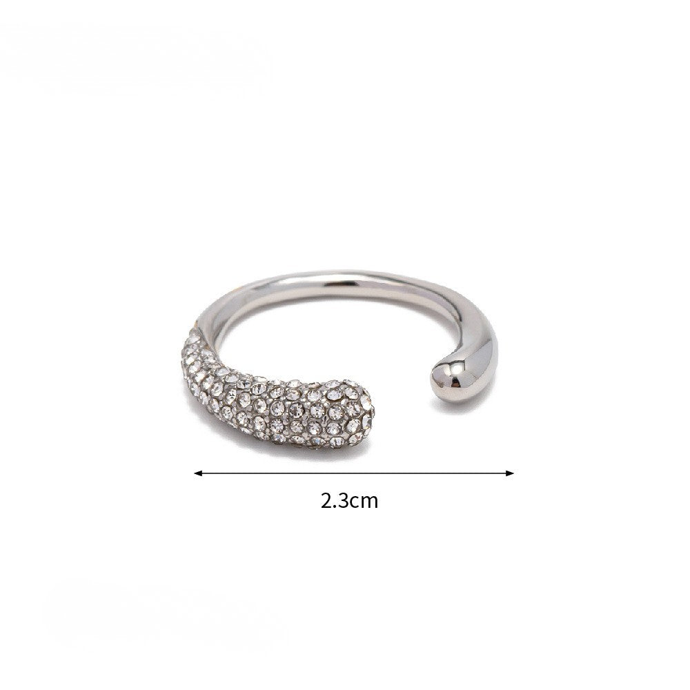 Chunky Rings — Pavé Tapered Cuff · Silver