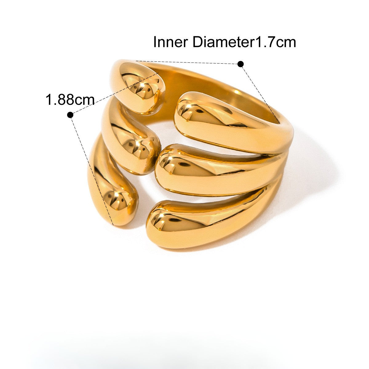Chunky Sculptural Rings — Chunky Triple Coil · Gold
