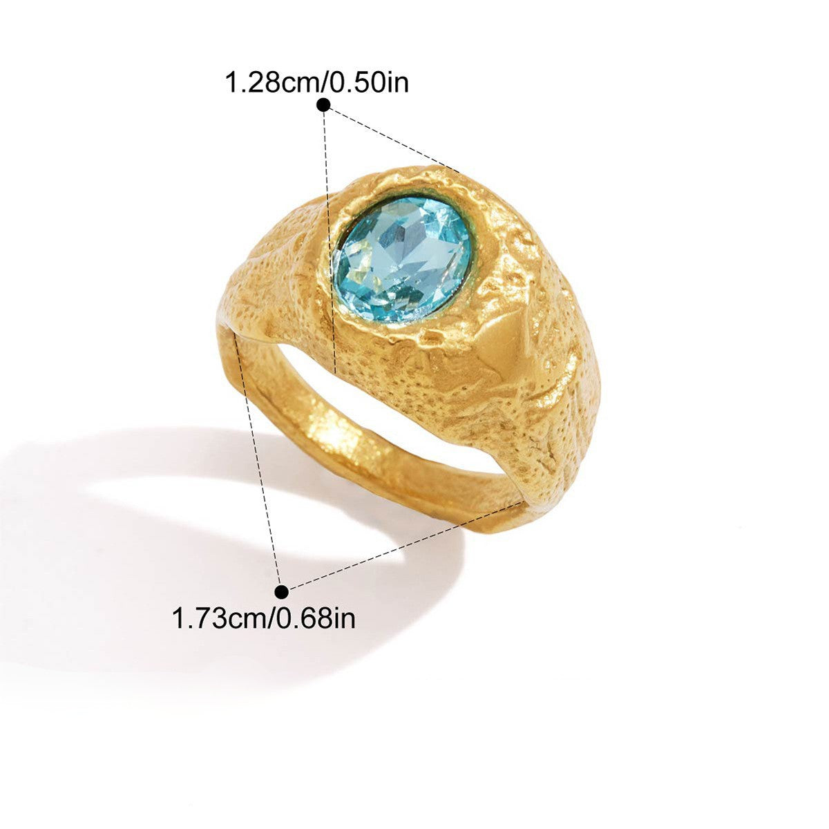 Chunky Bezel Ring — Round Bezel Solitaire · Gold