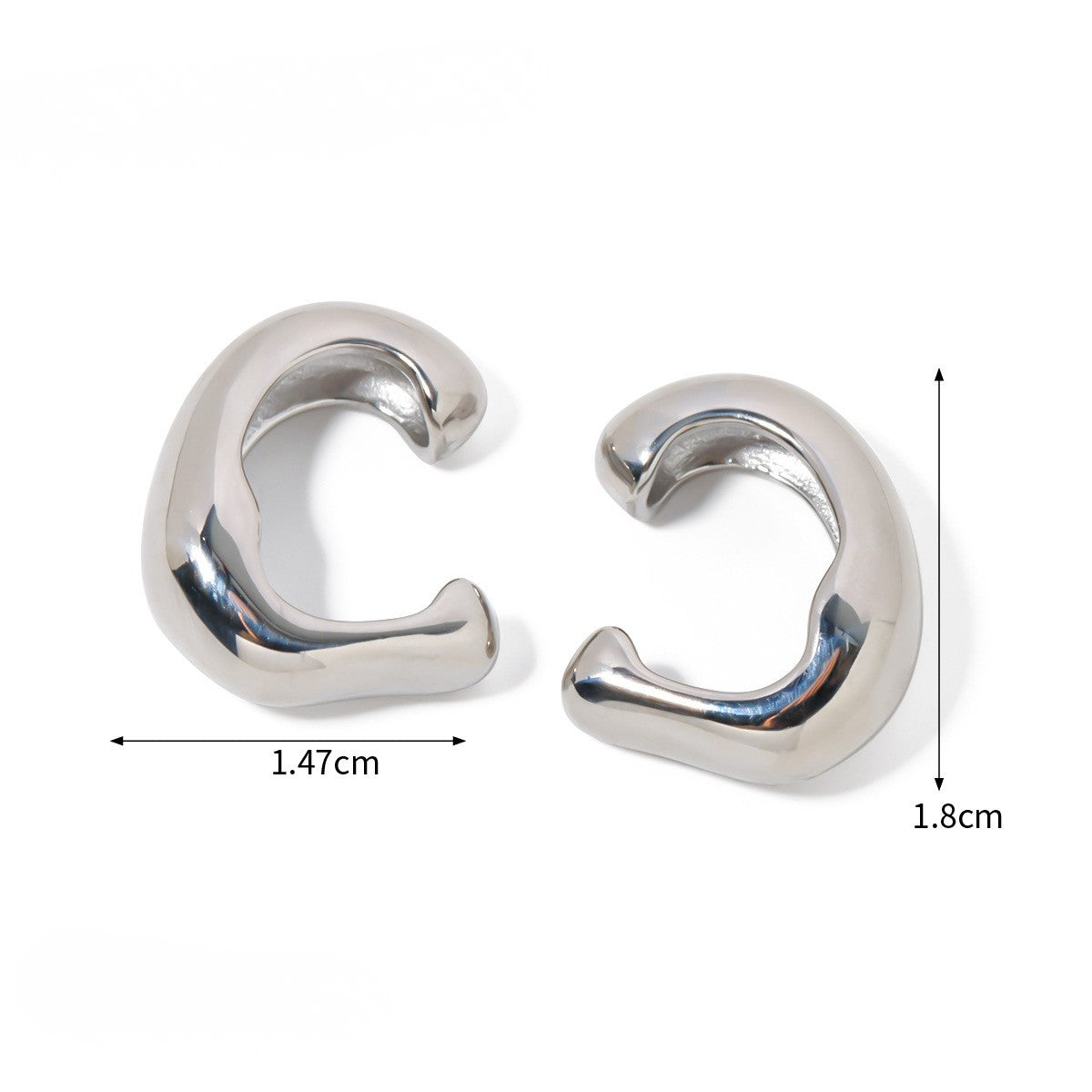Chunky Y2K Ring — Asymmetric Cuff · Silver