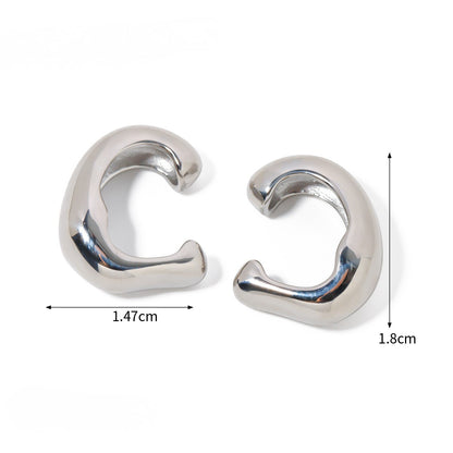 Chunky Y2K Ring — Asymmetric Cuff · Silver