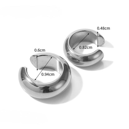 Chunky Y2K Ring — Open Round Huggie · Silver