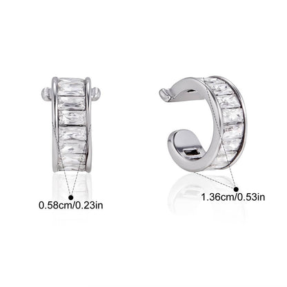 Chunky Y2K Ring — Pave Baguette Huggie · Silver